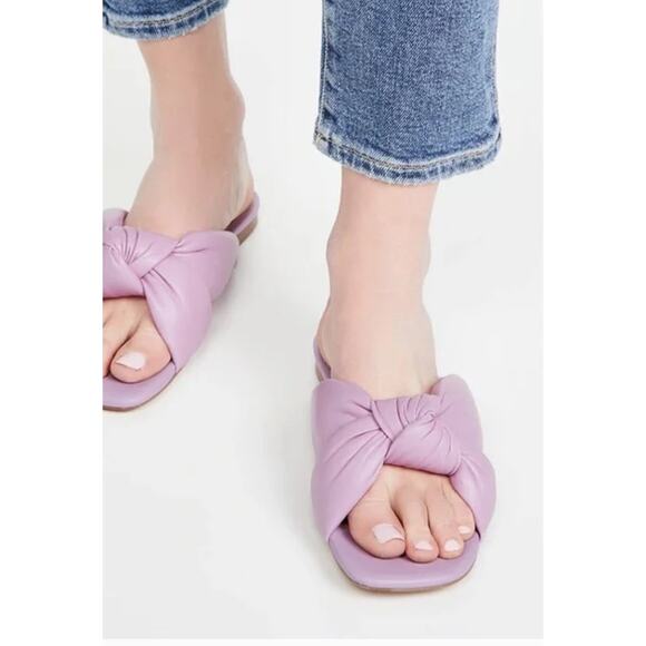 Women's Villa Rouge Maddox Lilac Puffy Ruched Bow Sandals size 9 Coquette - Picture 1 of 5